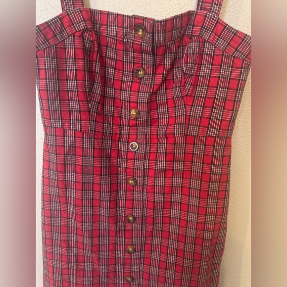 90’s plaid red button up grunge dress preppy holiday outfit Hollister size XS - Picture 7 of 10